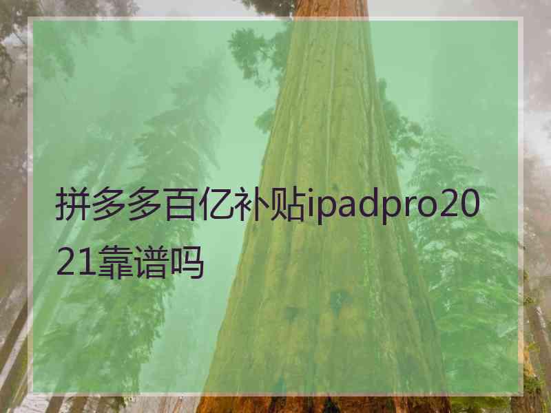 拼多多百亿补贴ipadpro2021靠谱吗