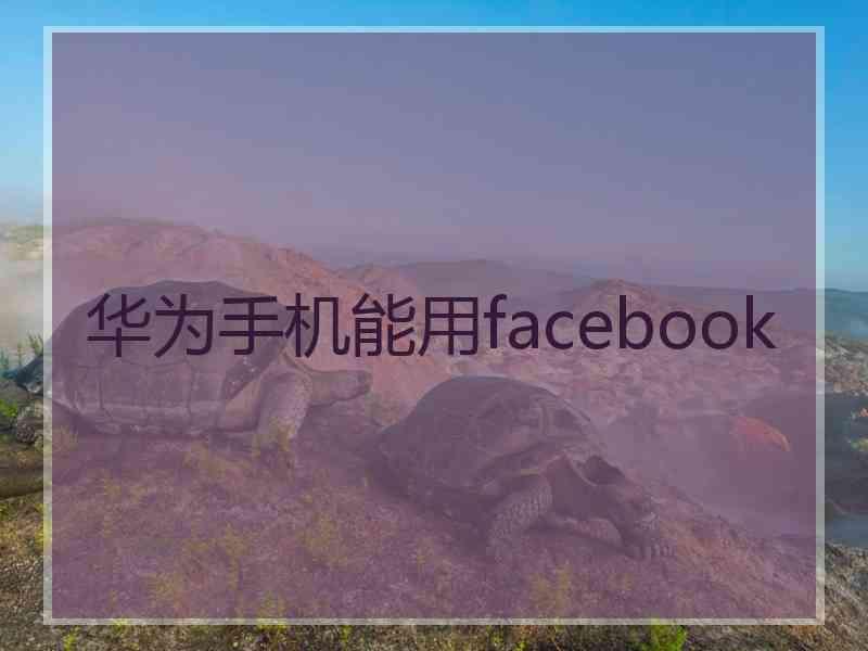 华为手机能用facebook