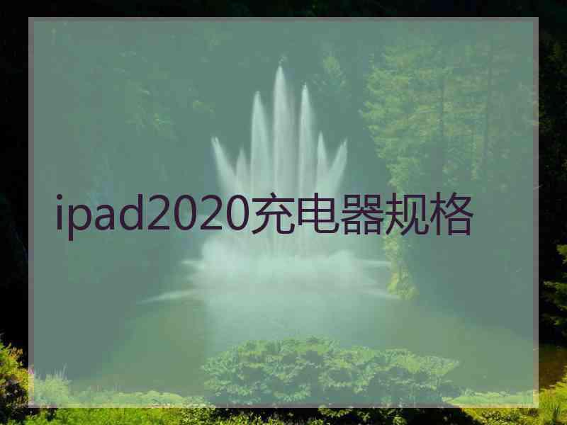 ipad2020充电器规格