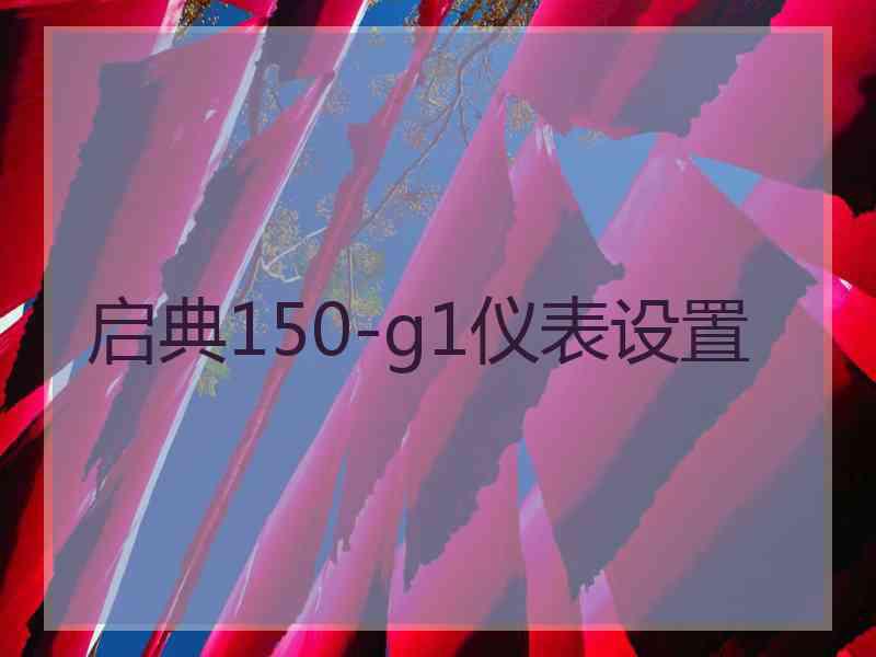 启典150-g1仪表设置