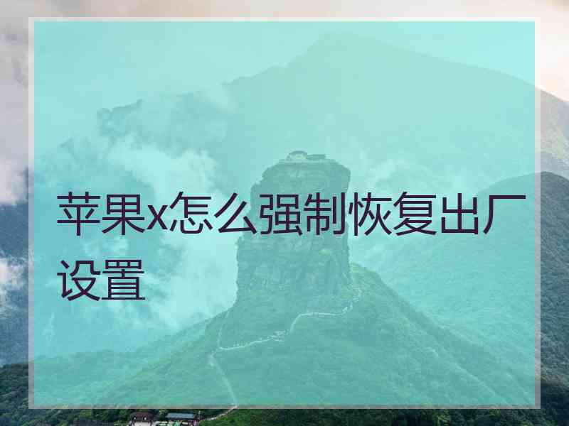 苹果x怎么强制恢复出厂设置