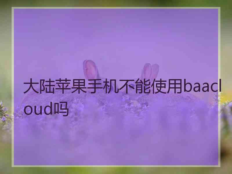 大陆苹果手机不能使用baacloud吗