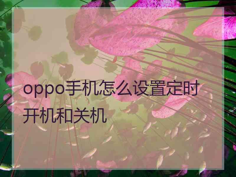 oppo手机怎么设置定时开机和关机