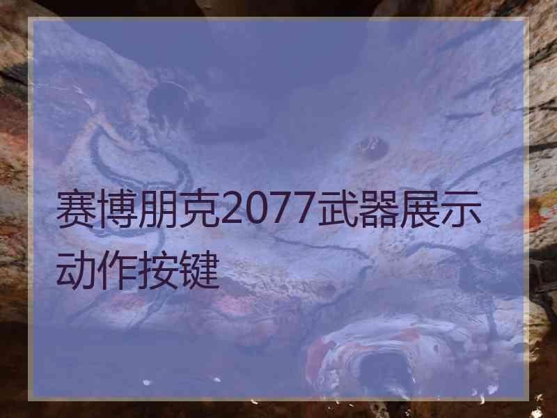 赛博朋克2077武器展示动作按键