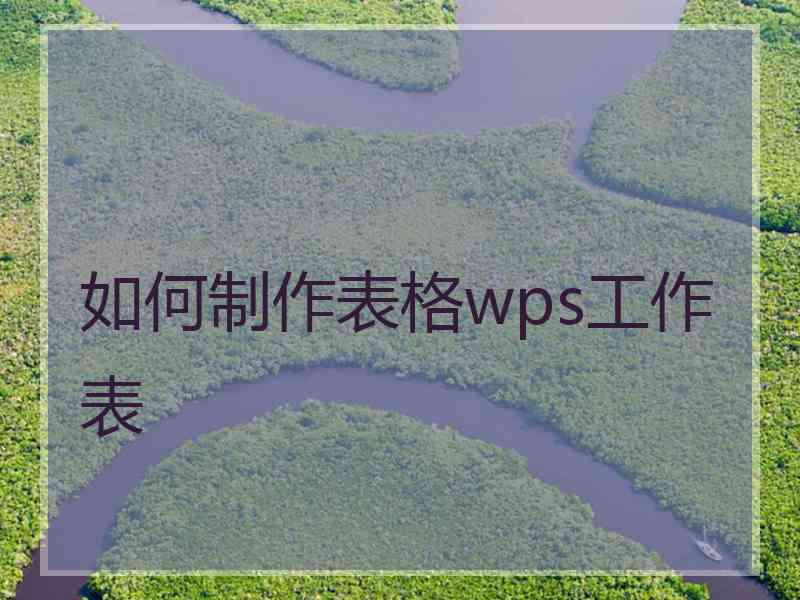 如何制作表格wps工作表