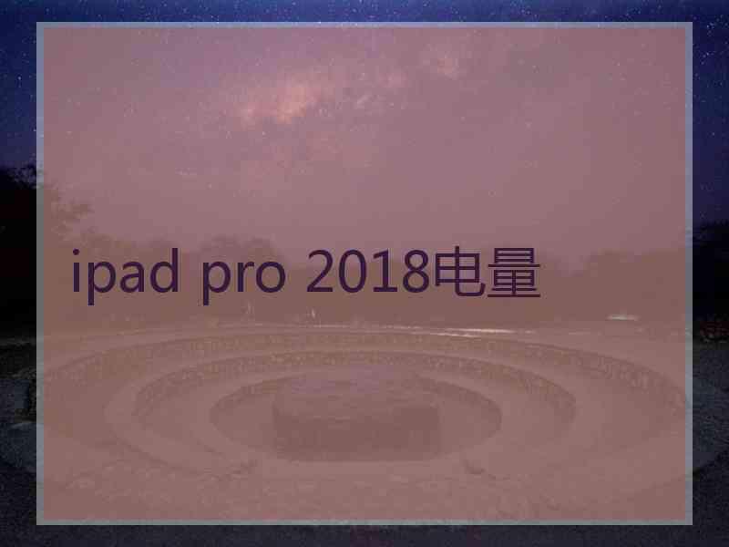 ipad pro 2018电量