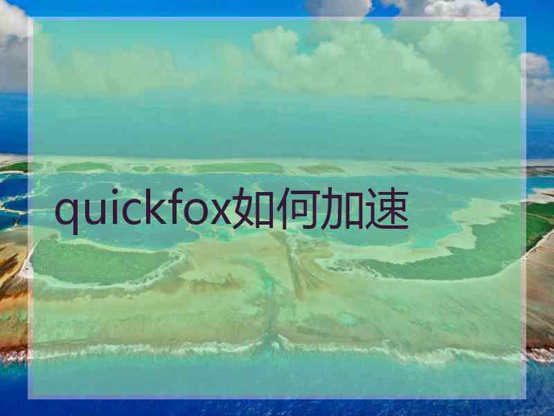 quickfox如何加速