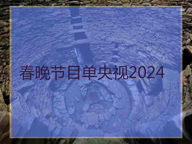 春晚节目单央视2024