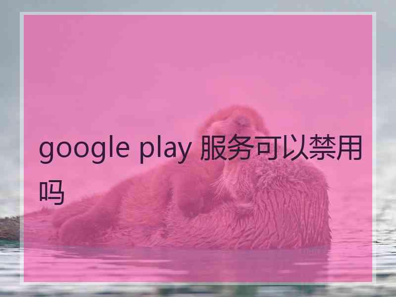 google play 服务可以禁用吗