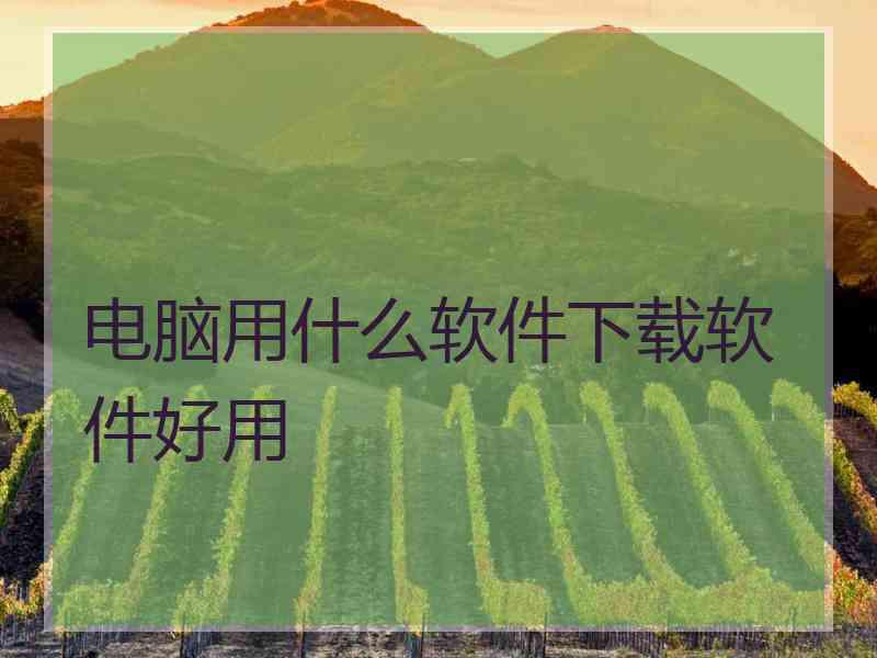 电脑用什么软件下载软件好用