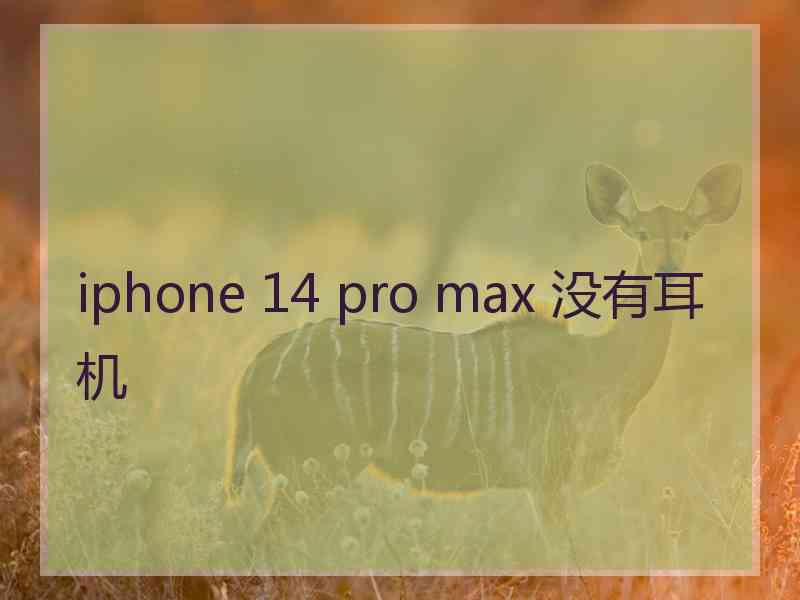 iphone 14 pro max 没有耳机