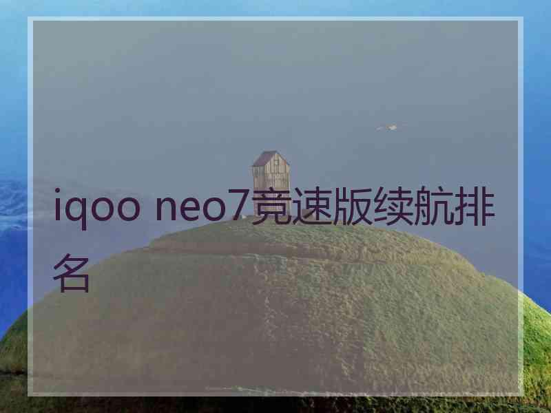 iqoo neo7竞速版续航排名