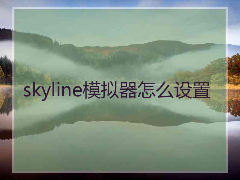 skyline模拟器怎么设置