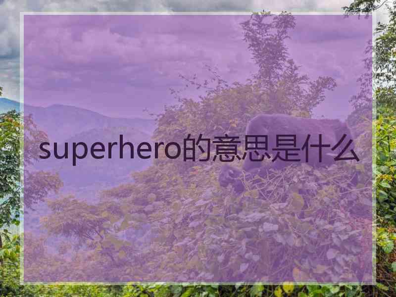 superhero的意思是什么