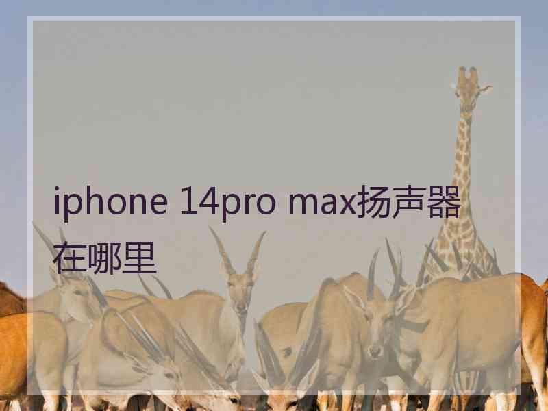 iphone 14pro max扬声器在哪里