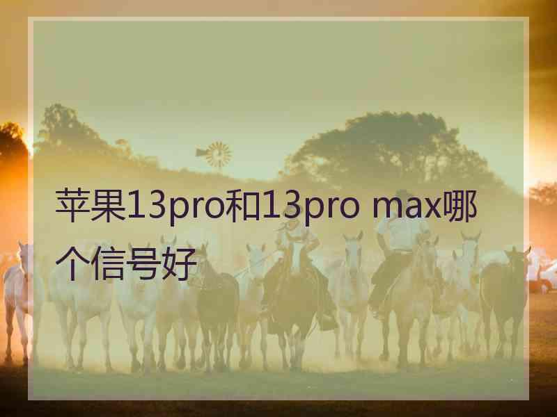 苹果13pro和13pro max哪个信号好