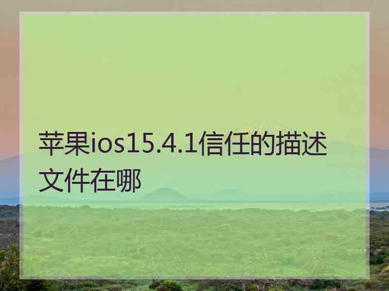 苹果ios15.4.1信任的描述文件在哪