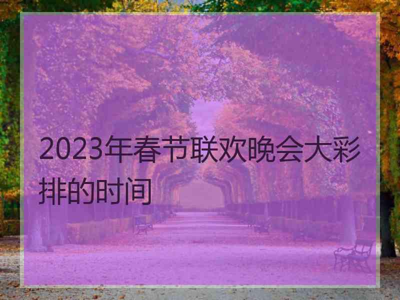 2023年春节联欢晚会大彩排的时间