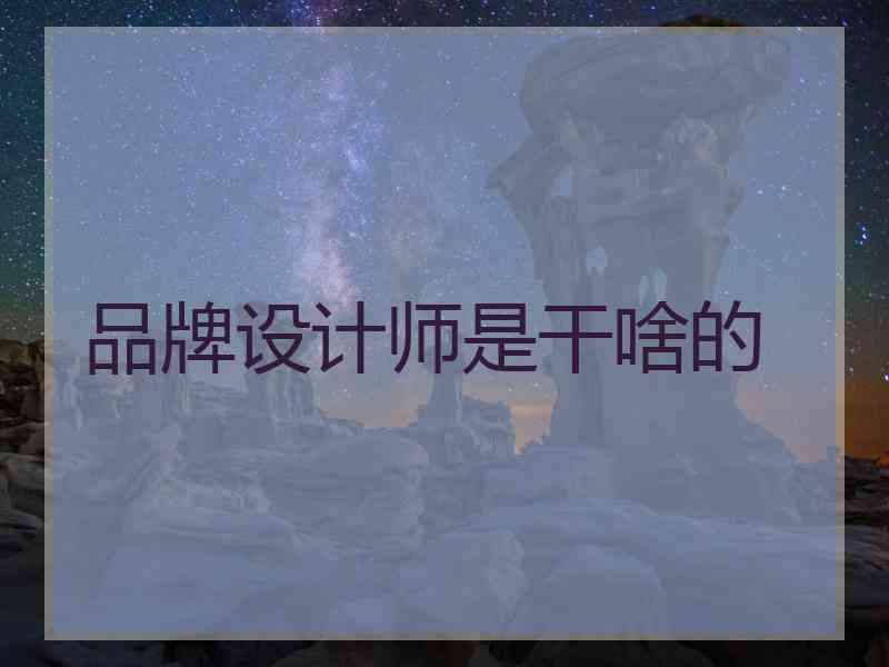 品牌设计师是干啥的