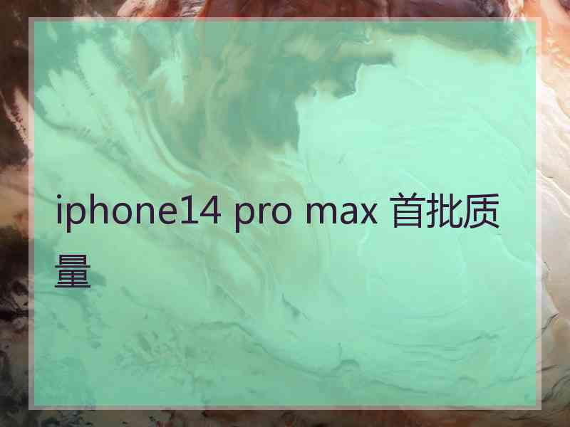 iphone14 pro max 首批质量