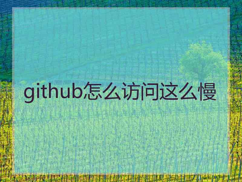 github怎么访问这么慢