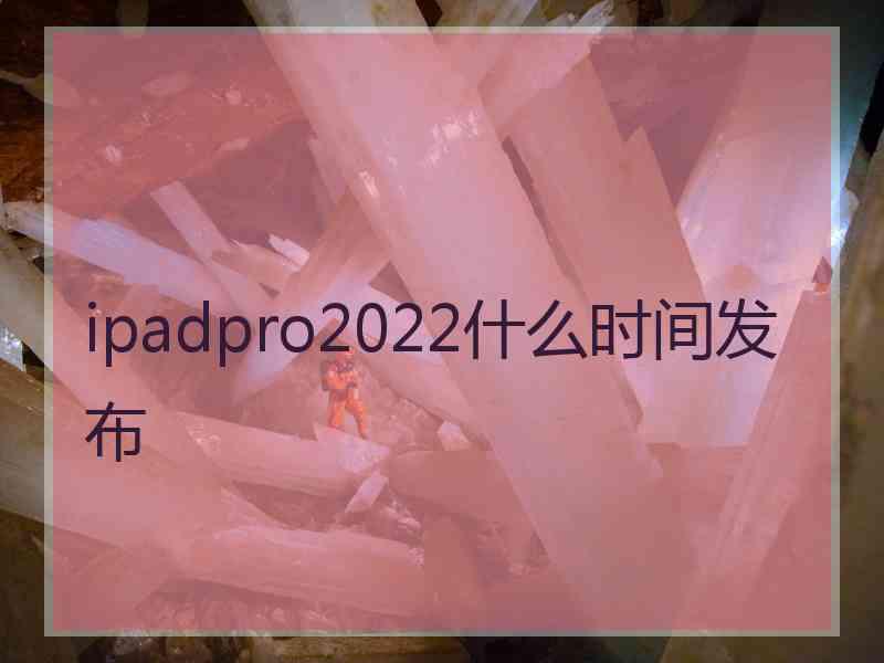 ipadpro2022什么时间发布