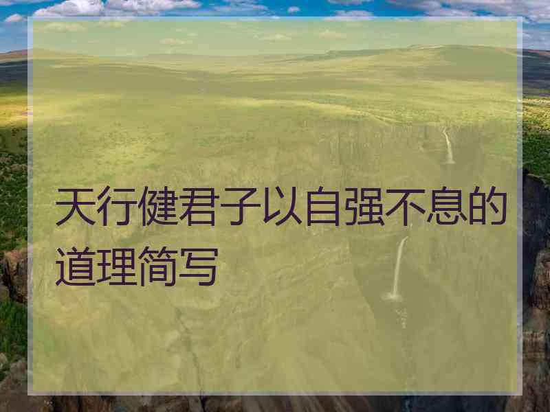 天行健君子以自强不息的道理简写