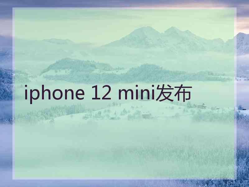 iphone 12 mini发布