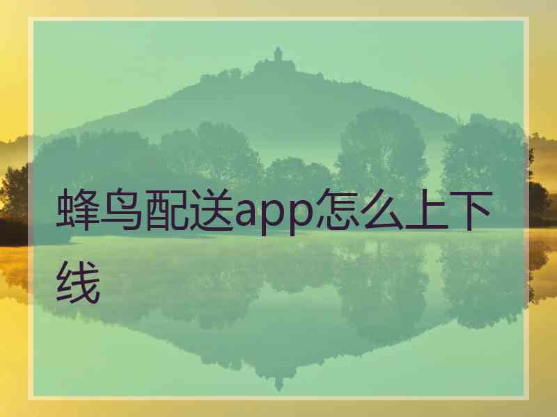 蜂鸟配送app怎么上下线