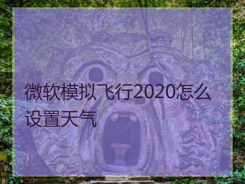 微软模拟飞行2020怎么设置天气