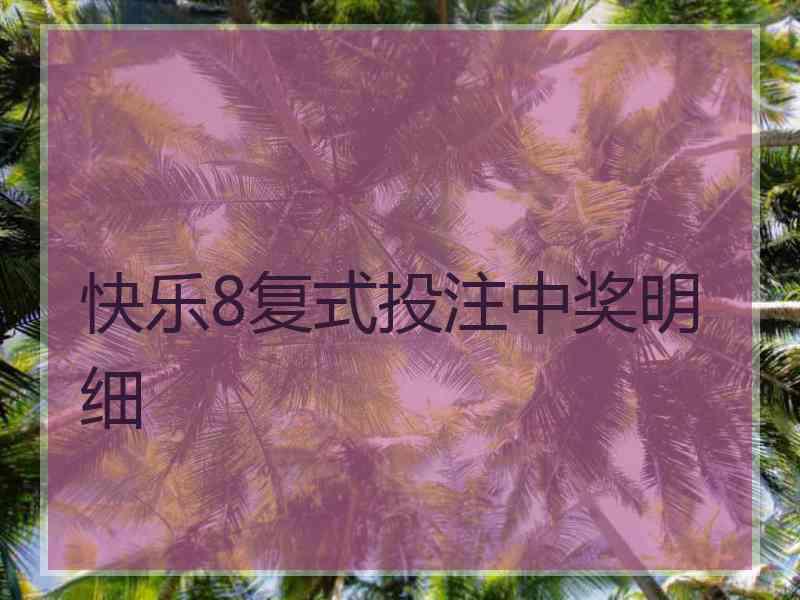 快乐8复式投注中奖明细