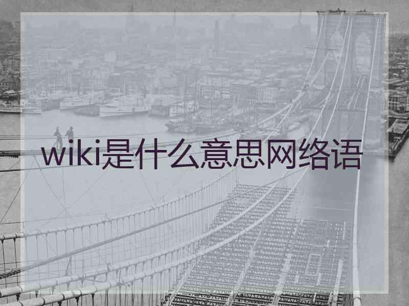 wiki是什么意思网络语