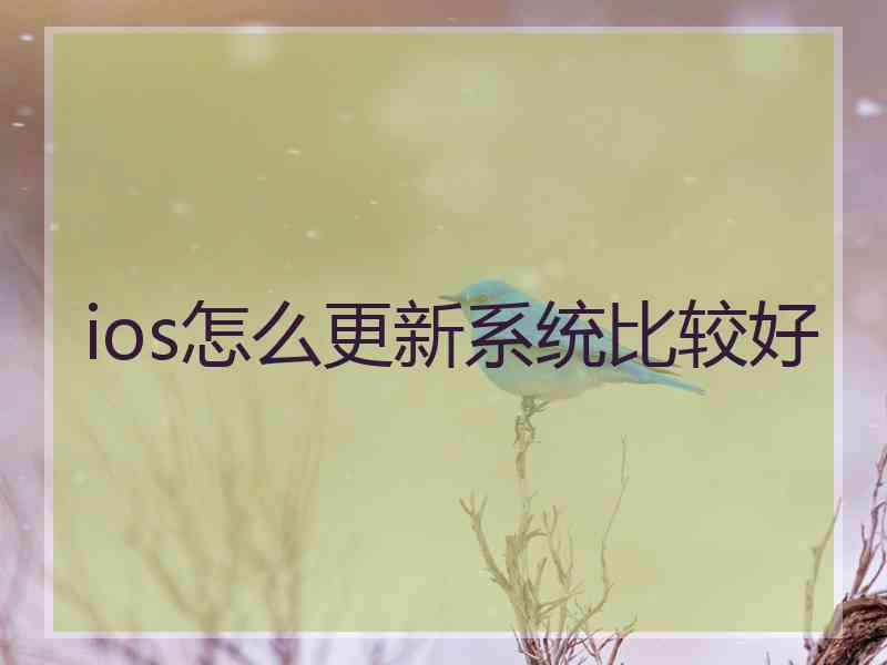 ios怎么更新系统比较好