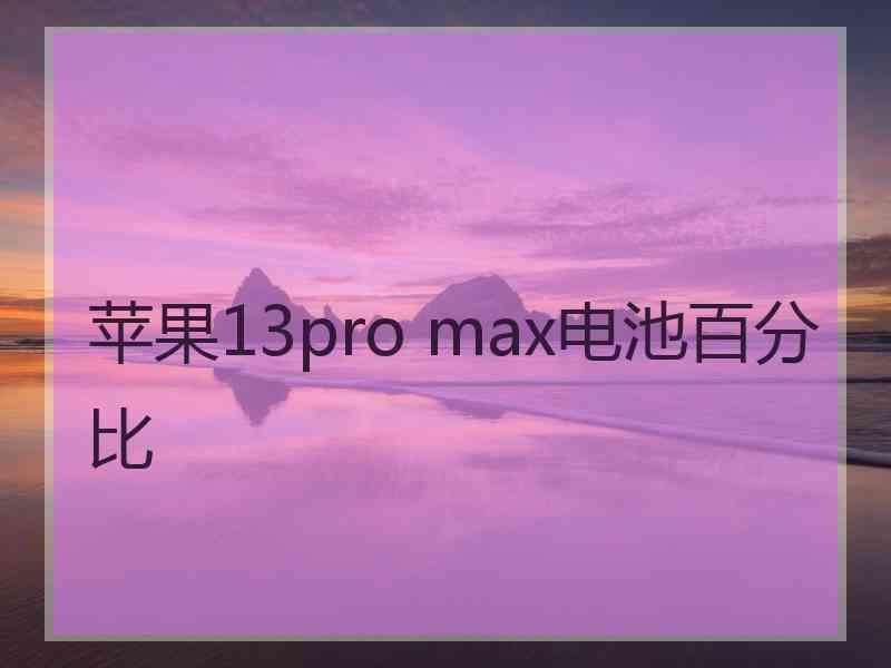 苹果13pro max电池百分比