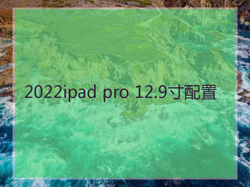 2022ipad pro 12.9寸配置