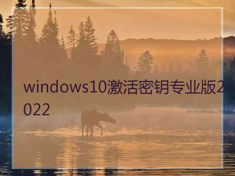 windows10激活密钥专业版2022