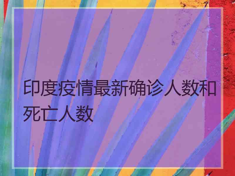 印度疫情最新确诊人数和死亡人数