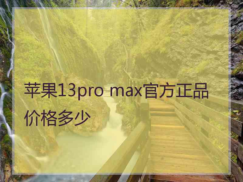 苹果13pro max官方正品价格多少