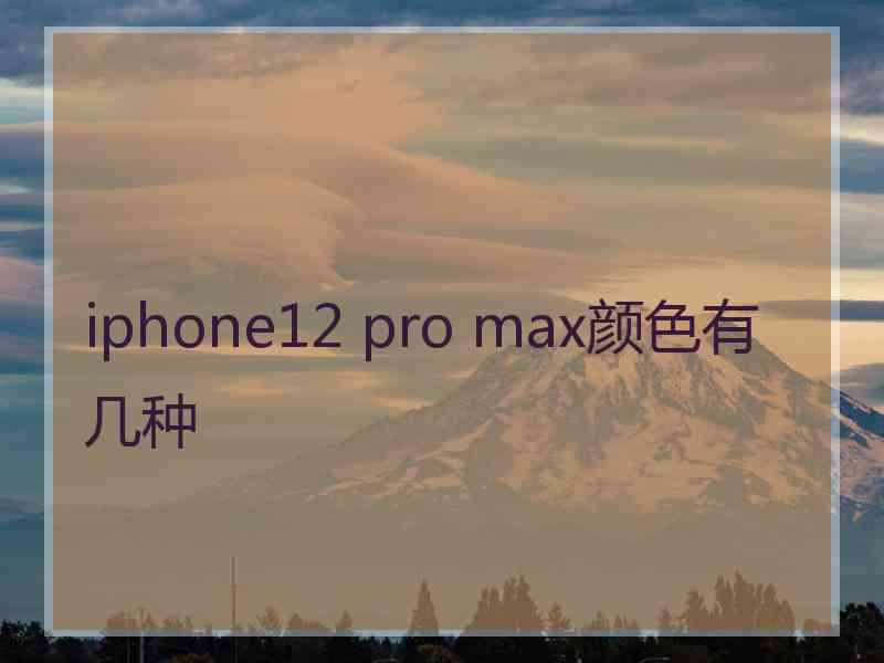 iphone12 pro max颜色有几种