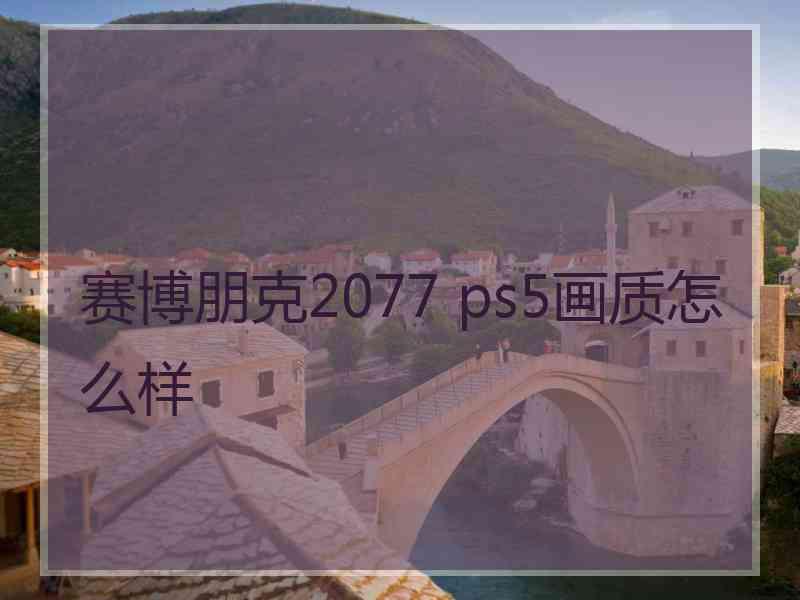 赛博朋克2077 ps5画质怎么样