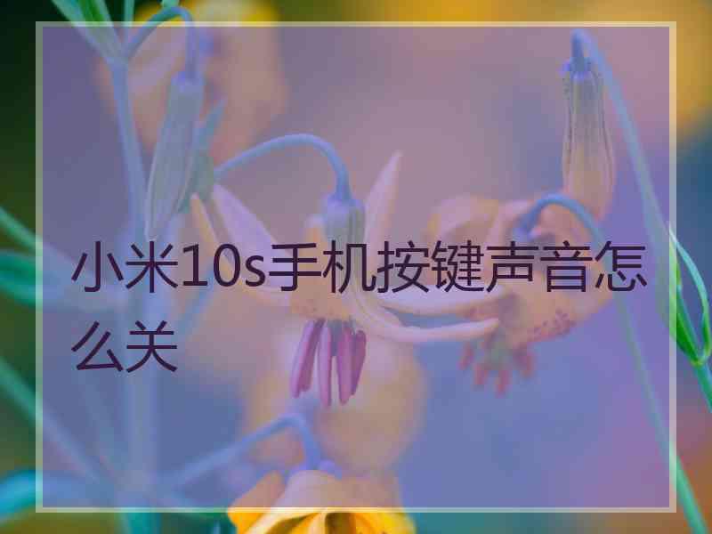 小米10s手机按键声音怎么关