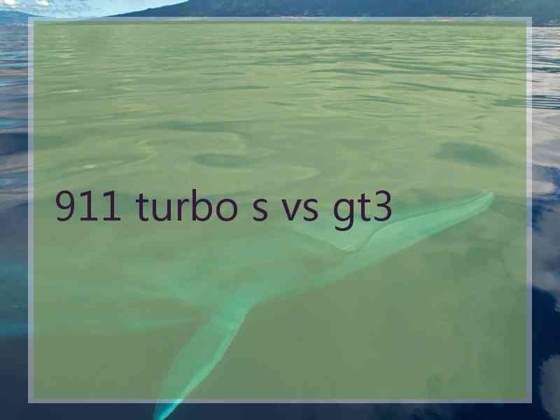 911 turbo s vs gt3