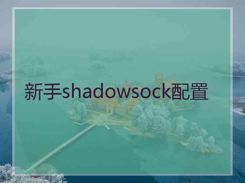 新手shadowsock配置