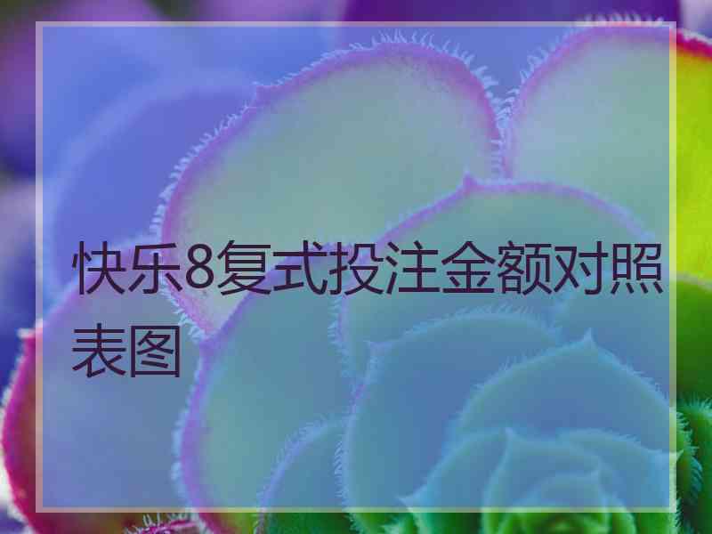 快乐8复式投注金额对照表图