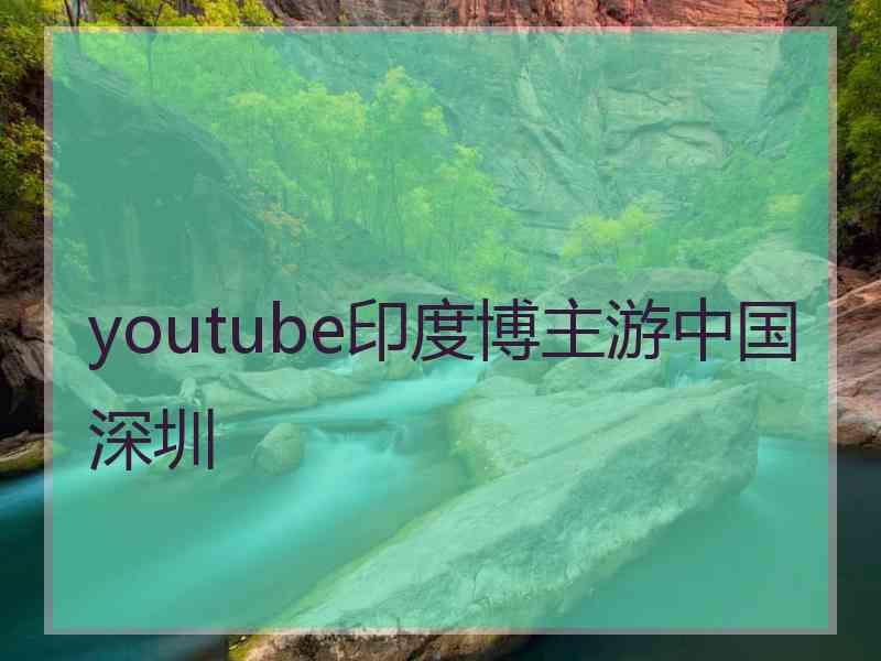 youtube印度博主游中国深圳