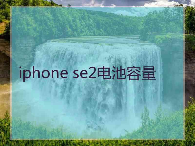 iphone se2电池容量