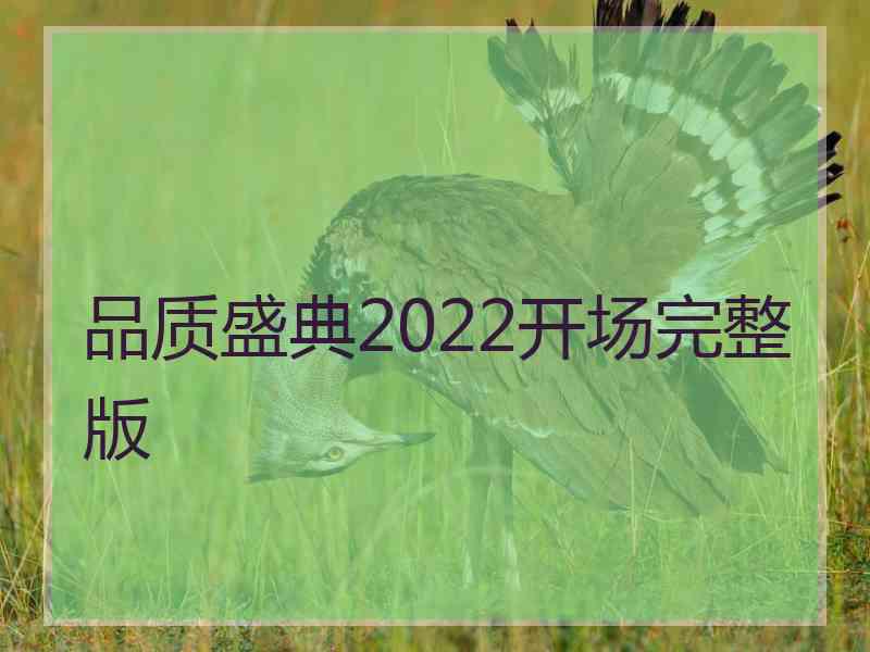 品质盛典2022开场完整版