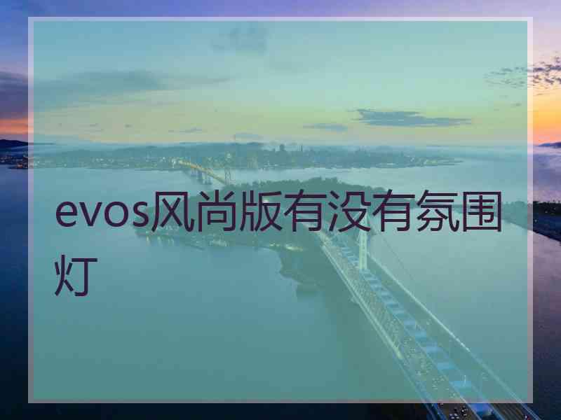 evos风尚版有没有氛围灯