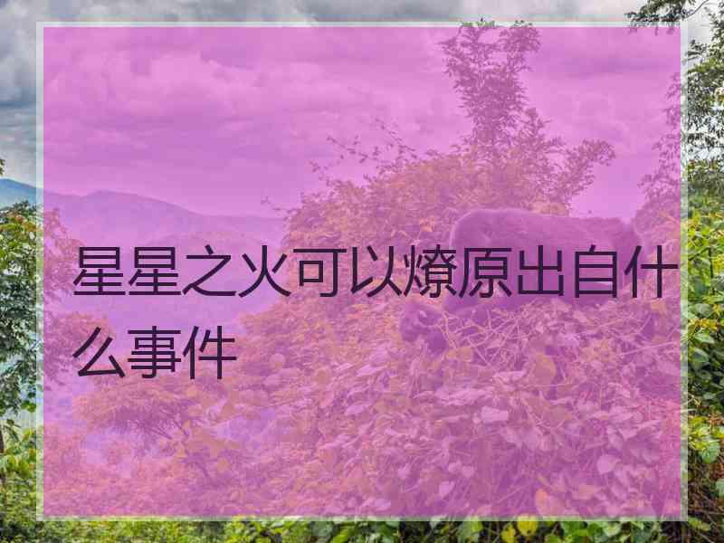 星星之火可以燎原出自什么事件