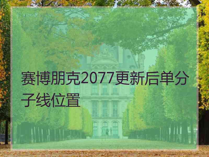 赛博朋克2077更新后单分子线位置